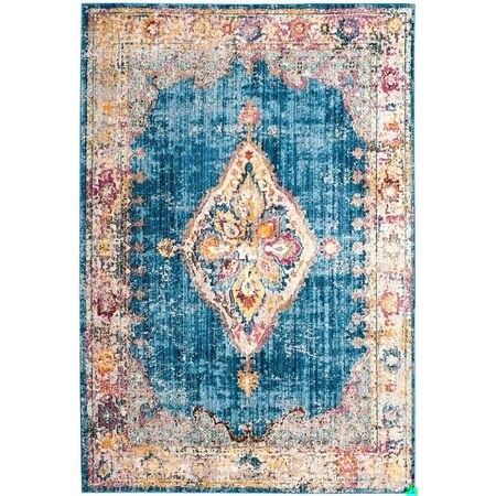 Safavieh 7 x 7 ft. Bristol Power Loomed Round Area Rug, Blue and Ivory BTL348C-7R